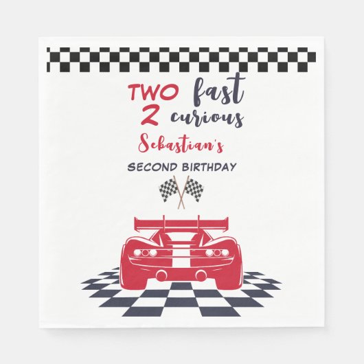 Twee snelle 2 nieuwsgierige tweede kinderverjaarda servet (Voorkant)