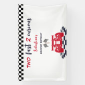 Twee snelle 2 nieuwsgierige tweede kinderverjaarda spandoek (Verticaal)