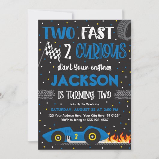 Twee snelle 2 nieuwsgierige uitnodiging van de ver (Voorkant)