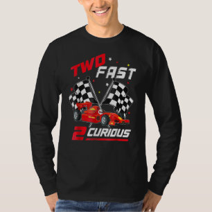 Twee snelle 2 nieuwsgierige verjaardagsdecorrectie t-shirt