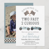Twee snelle 2 nieuwsgierige verjaardagsuitnodiging kaart (Voorkant / Achterkant)
