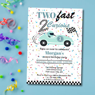 Twee snelle 2Curious Blue Sports Car tweede verjaa Kaart