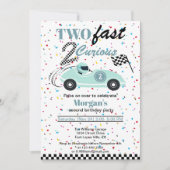 Twee snelle 2Curious Blue Sports Car tweede verjaa Kaart (Voorkant)