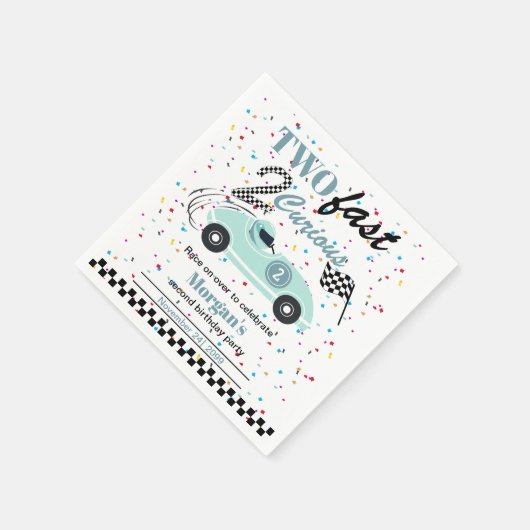 Twee snelle 2Curious Blue Sports Car tweede verjaa Servet (Hoek)