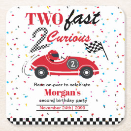 Twee snelle 2Curious rode sportwagen tweede verjaa Kartonnen Onderzetters