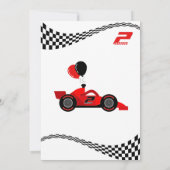 Twee snelle 2de verjaardag kinderen leuke rode rac bedankkaart (Achterkant)