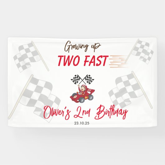 Twee snelle 2e verjaardag banner (Horizontaal)