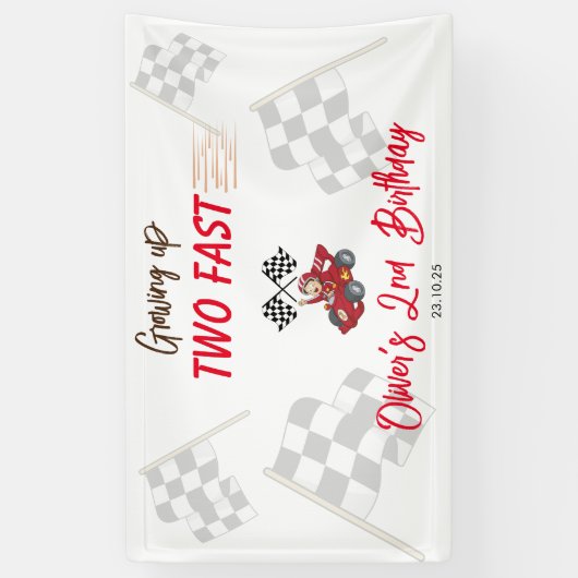 Twee snelle 2e verjaardag banner (Verticaal)