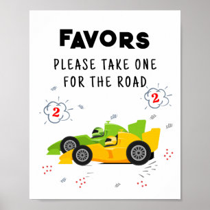 Twee snelle 2e verjaardag gunsten teken poster