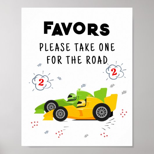Twee snelle 2e verjaardag gunsten teken poster (Voorkant)