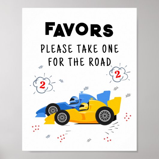 Twee snelle 2e verjaardag gunsten teken poster (Voorkant)