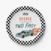 Twee snelle 2e verjaardag - Hot Car Party Papieren Bordje (Voorkant)