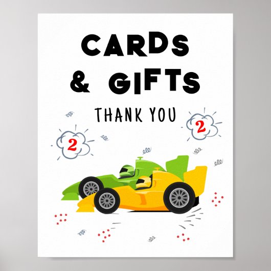 Twee snelle 2e verjaardag Kaarten en geschenken te Poster (Voorkant)