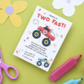 Twee snelle 2e verjaardag Kinder monsterwagens Kaart