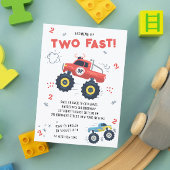 Twee snelle 2e verjaardag Kinder monsterwagens Kaart