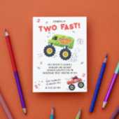 Twee snelle 2e verjaardag Kinder monsterwagens Kaart