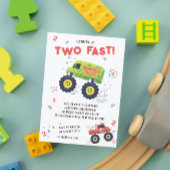 Twee snelle 2e verjaardag Kinder monsterwagens Kaart