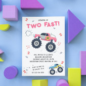 Twee snelle 2e verjaardag Kinder monsterwagens Kaart