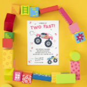 Twee snelle 2e verjaardag Kinder monsterwagens Kaart