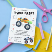 Twee snelle 2e verjaardag Kinder monsterwagens Kaart