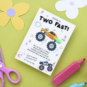 Twee snelle 2e verjaardag Kinder monsterwagens Kaart