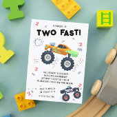 Twee snelle 2e verjaardag Kinder monsterwagens Kaart