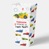 Twee snelle 2e verjaardag Kinder raceauto's Custom Bedankdoosjes (Achterkant)