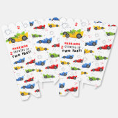 Twee snelle 2e verjaardag Kinder raceauto's Custom Bedankdoosjes (Ongevouwen)