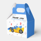 Twee snelle 2e verjaardag Kinder raceauto's naam Bedankdoosjes (Achterkant)