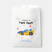 Twee snelle 2e verjaardag Kinder raceauto's naam Bedankzakje (Voorkant)