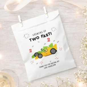 Twee snelle 2e verjaardag Kinder raceauto's naam Bedankzakje