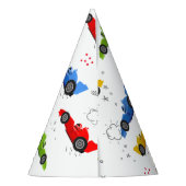 Twee snelle 2e verjaardag Kinder raceauto's naam g Feesthoedjes (Achterkant)