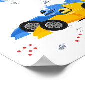 Twee snelle 2e verjaardag Kinder raceauto's naam Poster (Hoek)
