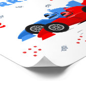 Twee snelle 2e verjaardag Kinder raceauto's naam Poster (Hoek)