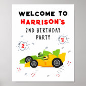 Twee snelle 2e verjaardag Kinder raceauto's naam Poster (Voorkant)
