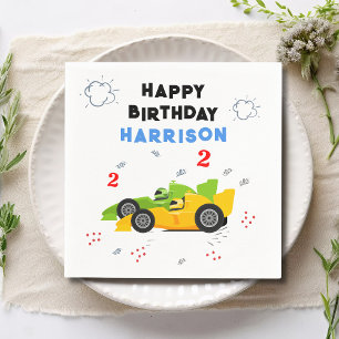 Twee snelle 2e verjaardag Kinder raceauto's naam Servet