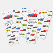 Twee snelle 2e verjaardag Kinder raceauto's op maa Bedankdoosjes (Ongevouwen)