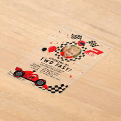 Twee snelle 2e verjaardag Kinder Schattigee rode r Acryl Uitnodigingen (Laagn)