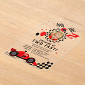 Twee snelle 2e verjaardag Kinder Schattigee rode r Acryl Uitnodigingen (Laagn)