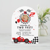 Twee snelle 2e verjaardag Kinder Schattigee rode r Kaart (Staand voorkant)