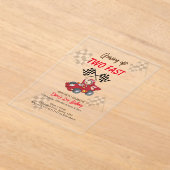 Twee snelle 2e verjaardag opgroeien acryl uitnodigingen (Laagn)