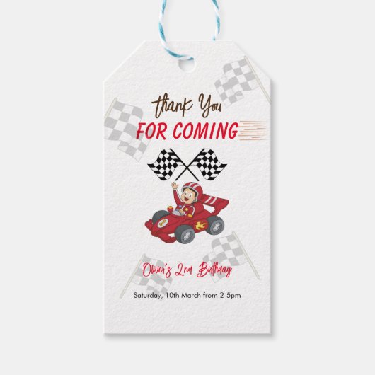 Twee snelle 2e verjaardag opgroeien cadeaulabel (Voorkant)