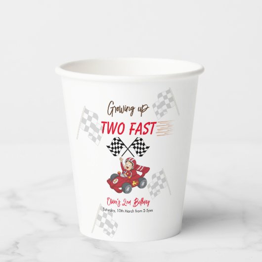 Twee snelle 2e verjaardag opgroeien papieren bekers (Voorkant)