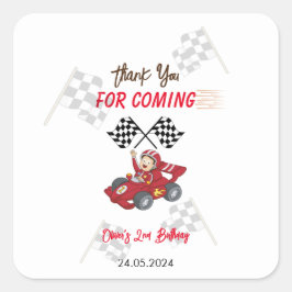 Twee snelle 2e verjaardag opgroeien vierkante sticker