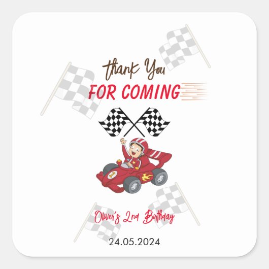 Twee snelle 2e verjaardag opgroeien vierkante sticker (Voorkant)