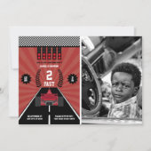 Twee snelle 2e verjaardag peuters met raceformule  kaart (Voorkant)