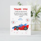 Twee snelle 2e verjaardag raceauto's bedankkaart (Staand voorkant)