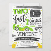 Twee snelle 2e verjaardag van de Groene Race-autop Kaart (Voorkant)