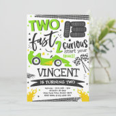 Twee snelle 2e verjaardag van de Groene Race-autop Kaart (Staand voorkant)