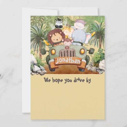 Twee snelle 2Wild Safari dieren auto 2e verjaardag Kaart (Achterkant)